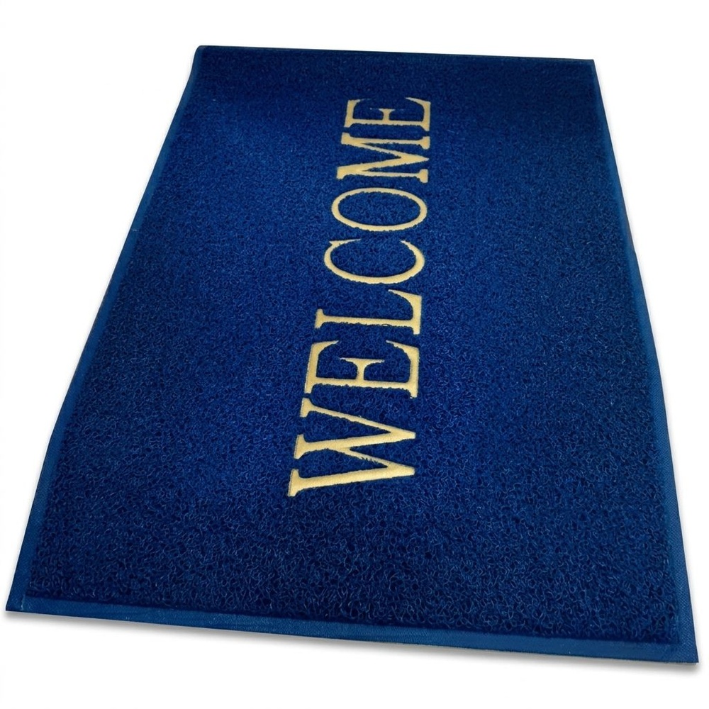 GRAFFE พรมเช็ดเท้าดักฝุ่น WELCOME ขนาด 80x120ซม. สีน้ำเงิน