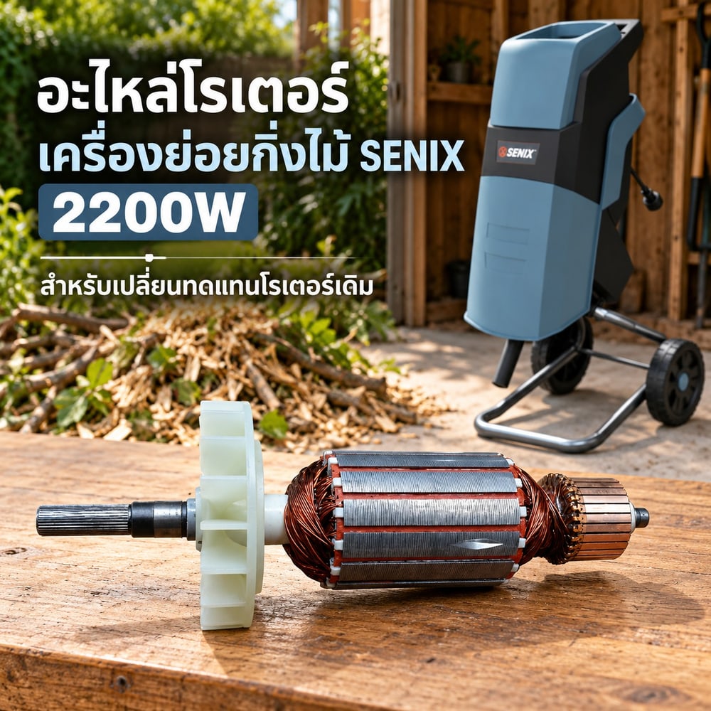อะไหล่ โรเตอร์ SENIX เครื่องย่อยกิ่งไม้ 2200W รุ่น YT5466 ขนาด 40mm 3922004200149