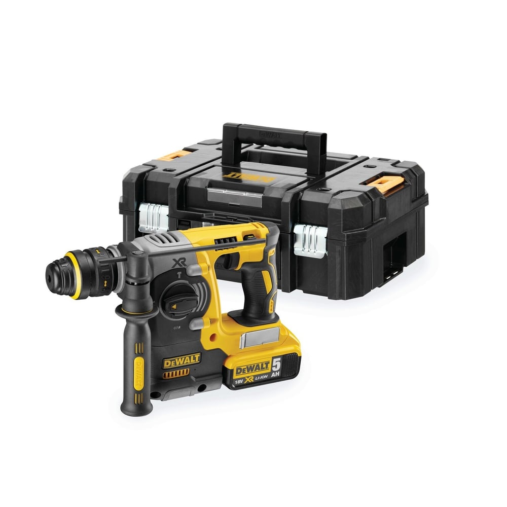 DEWALT สว่านโรตารี่ไร้สาย 26มม.(20V Max) ไร้แปรงถ่าน SDS-Plus รุ่น DCH273P1T-B1 พร้อมแบตเตอรี่ 5.0AH กล่องพลาสติก