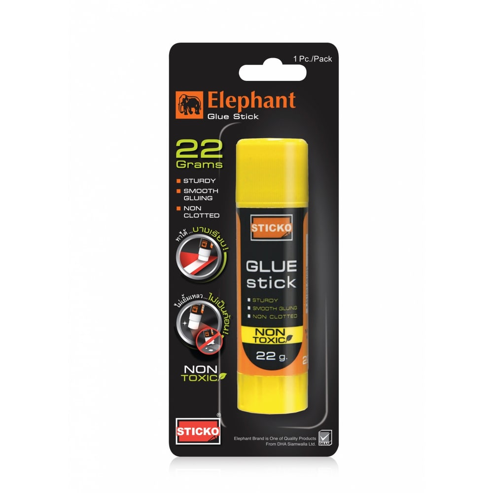Elephant กาวแท่ง STICKO ขนาด 22 กรัม.(บลิสเตอร์)