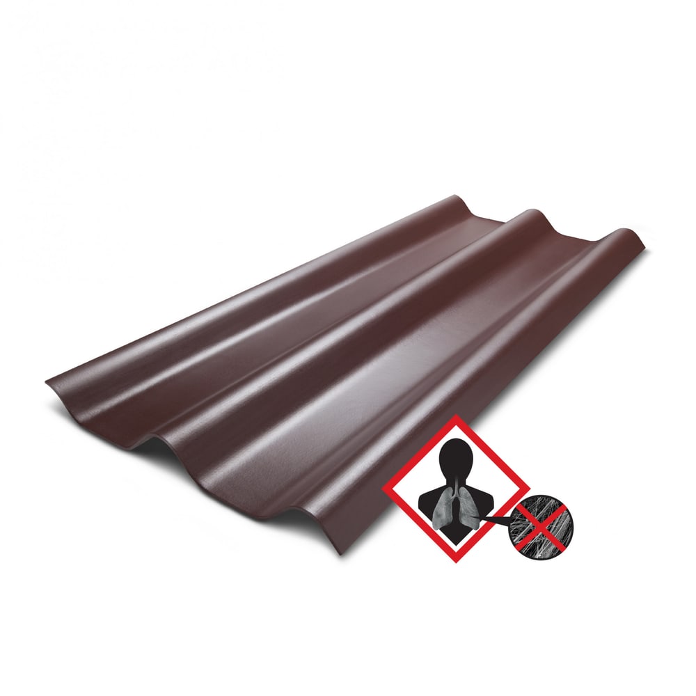 ห้าห่วง กระเบื้องหลังคาลอนคู่ 0.5x50x120 ซม. สีน้ำตาลคลาสสิค