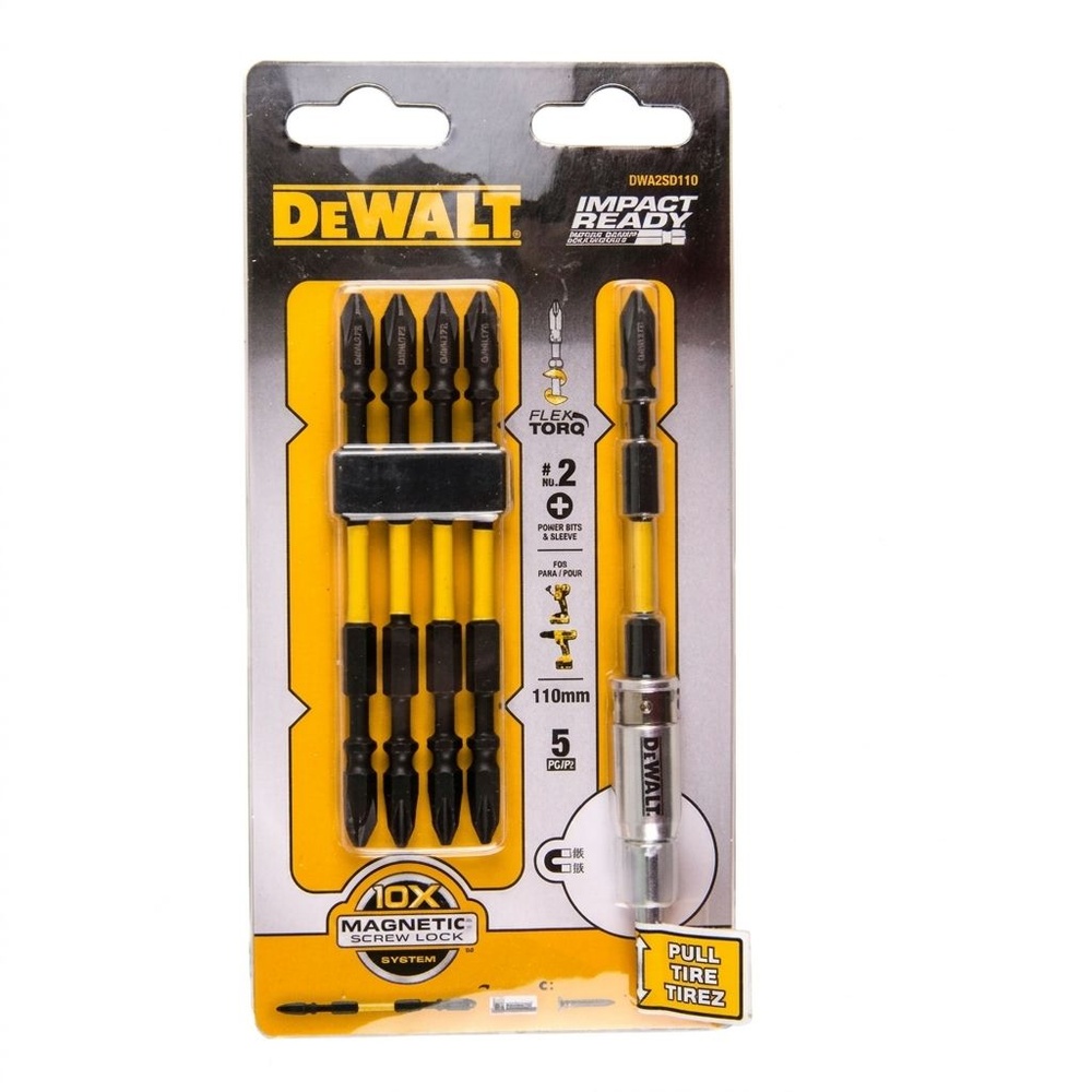 DEWALT ชุดดอกไขควง 110 มม. PH2 รุ่น DWA2SD110 (5 ชิ้น)