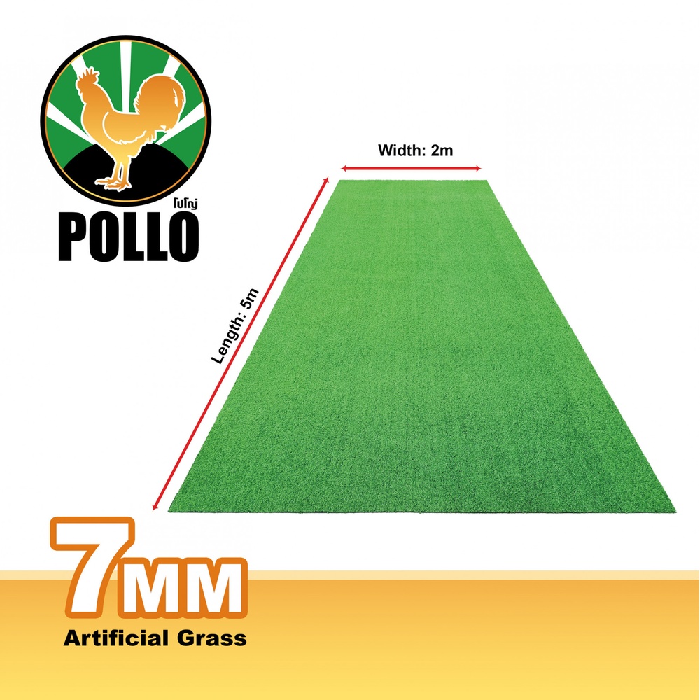 POLLO หญ้าเทียมตกแต่ง รุ่นGreenland-S725 ขนาด7มม. กว้าง2เมตร x ยาว5 เมตร สีเขียวอ่อน