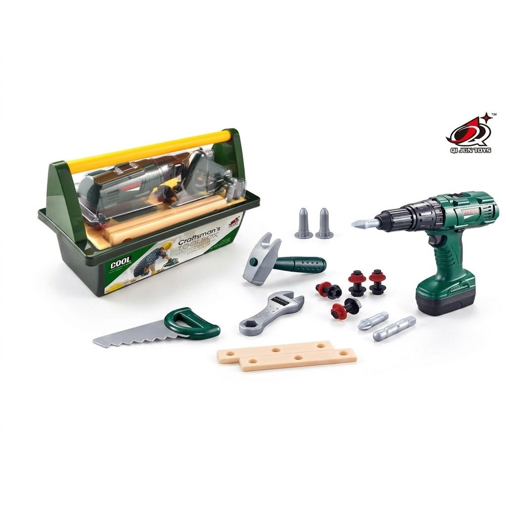 TOYS ชุดของเล่นเครื่องมือสว่านไฟฟ้าพร้อมอุปกรณ์#G228 (31.5x22.5x16ซม.)