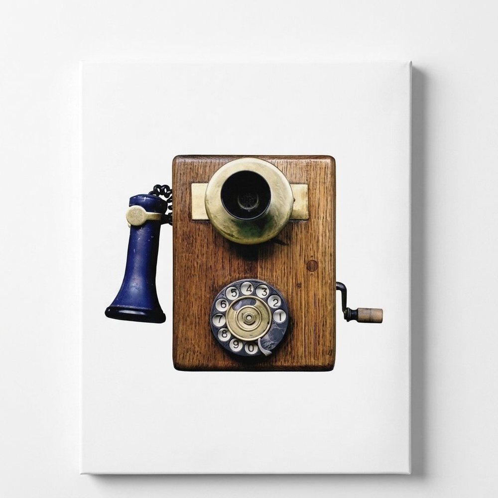 รูปภาพพิมพ์ผ้าใบ LoftVintage C4050-3 ขนาด 40x50ซม. (ก.xส.) NICE (โทรศัพท์ไม้ วินเทรด)