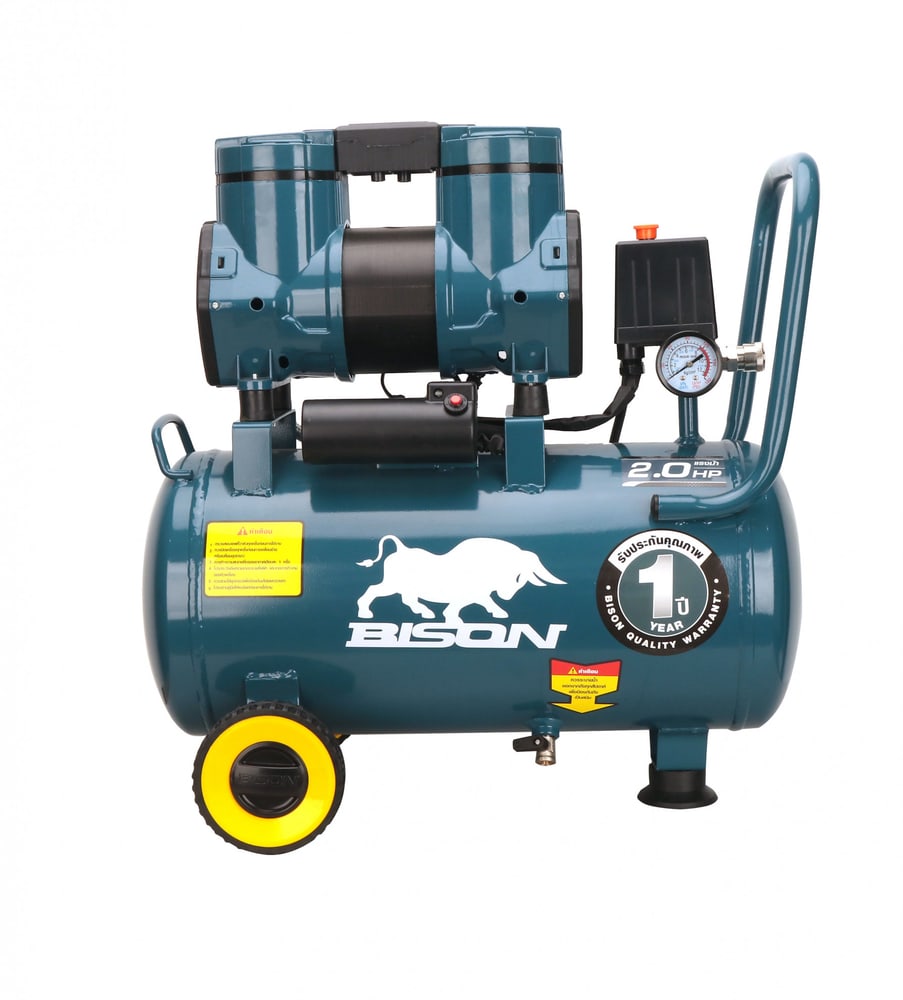 BISON ปั๊มลมไร้น้ำมัน 2HP ขนาด 30 ลิตร รุ่น 1600W-30L