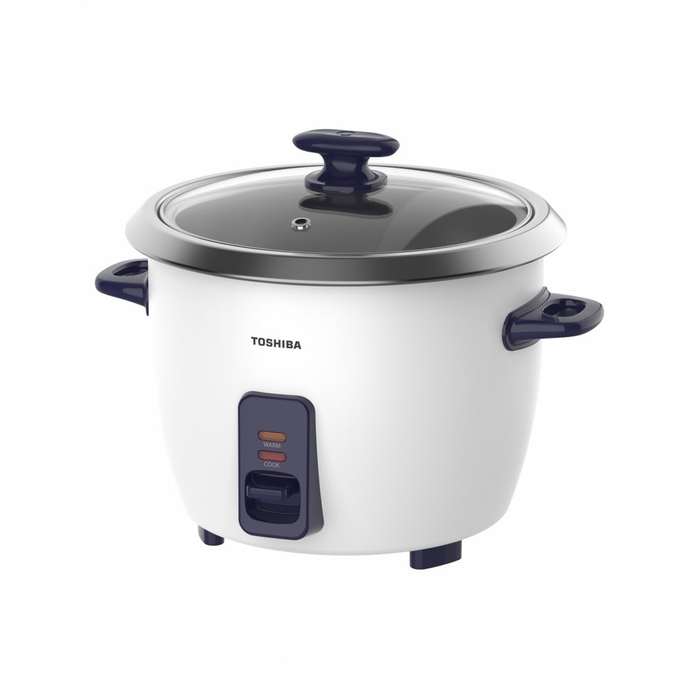 TOSHIBA หม้อหุงข้าวฝาเปิด ขนาด 1.3 ลิตร รุ่น RC-13MHUTH(B) สีขาว