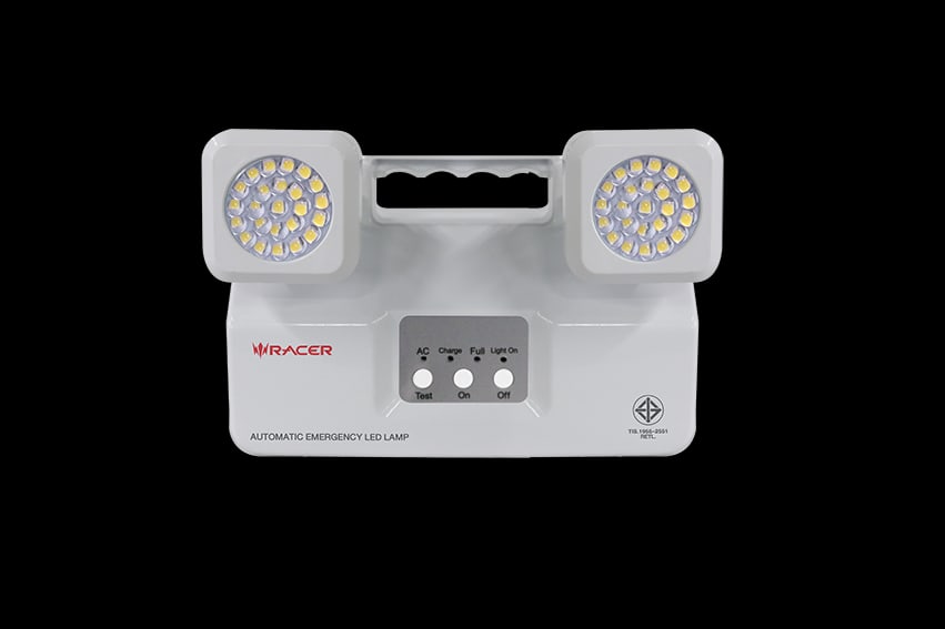 RACER ไฟฉุกเฉิน LED 2x6วัตต์ 6500K 10ชม. แสงขาว