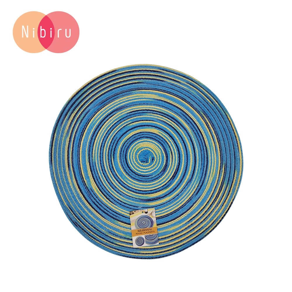 NIBIRU แผ่นรองจานกลม 38x38 ซม. MINAMI-B3 สีฟ้า