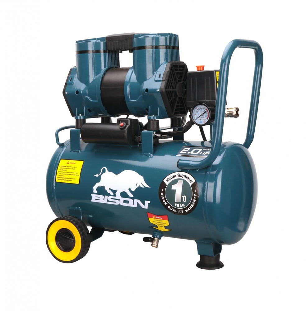 BISON ปั๊มลมไร้น้ำมัน 2HP ขนาด 30 ลิตร รุ่น 1600W-30L