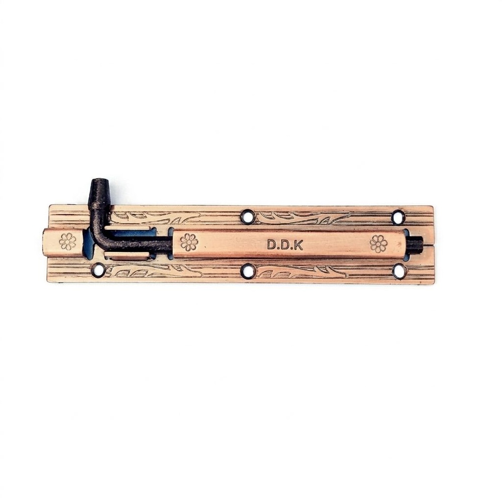 DDK กลอนทั่วไปเหล็ก 6" สีทองแดงรมดำ ลายดอกไม้ No.1663AC