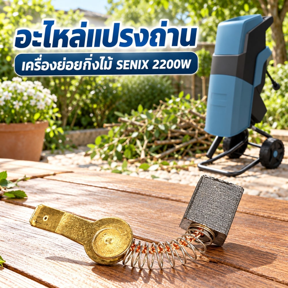 อะไหล่ แปรงถ่าน SENIX เครื่องย่อยกิ่งไม้ 2200W รุ่น YT5466 ขนาด 40mm 3922004200149