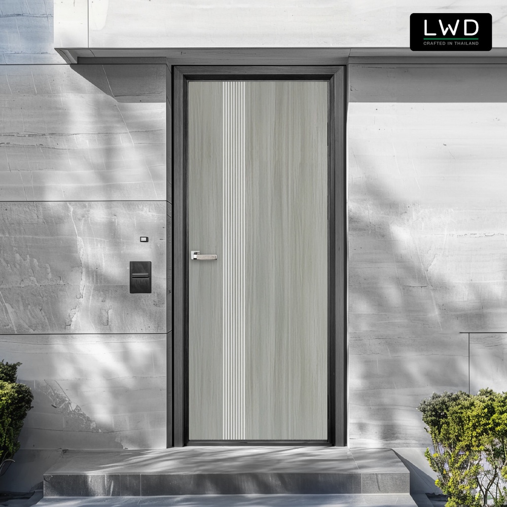 LWD ประตู UPVC ภายนอก EveryDoor รุ่น Pro สี Light Grey ลาย 1 ขนาด 3.5x80x200 ซม.