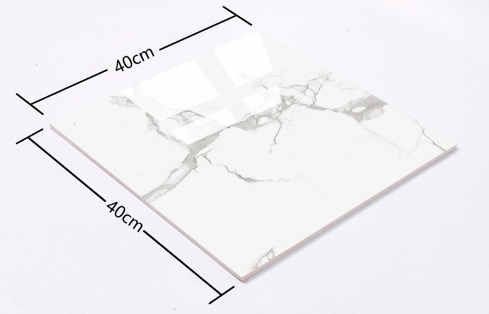 Marbella กระเบื้องเซรามิคปูพื้น 40X40 ซม. รุ่น โนร่าไวท์ DJ002 Random Gloss (12P)
