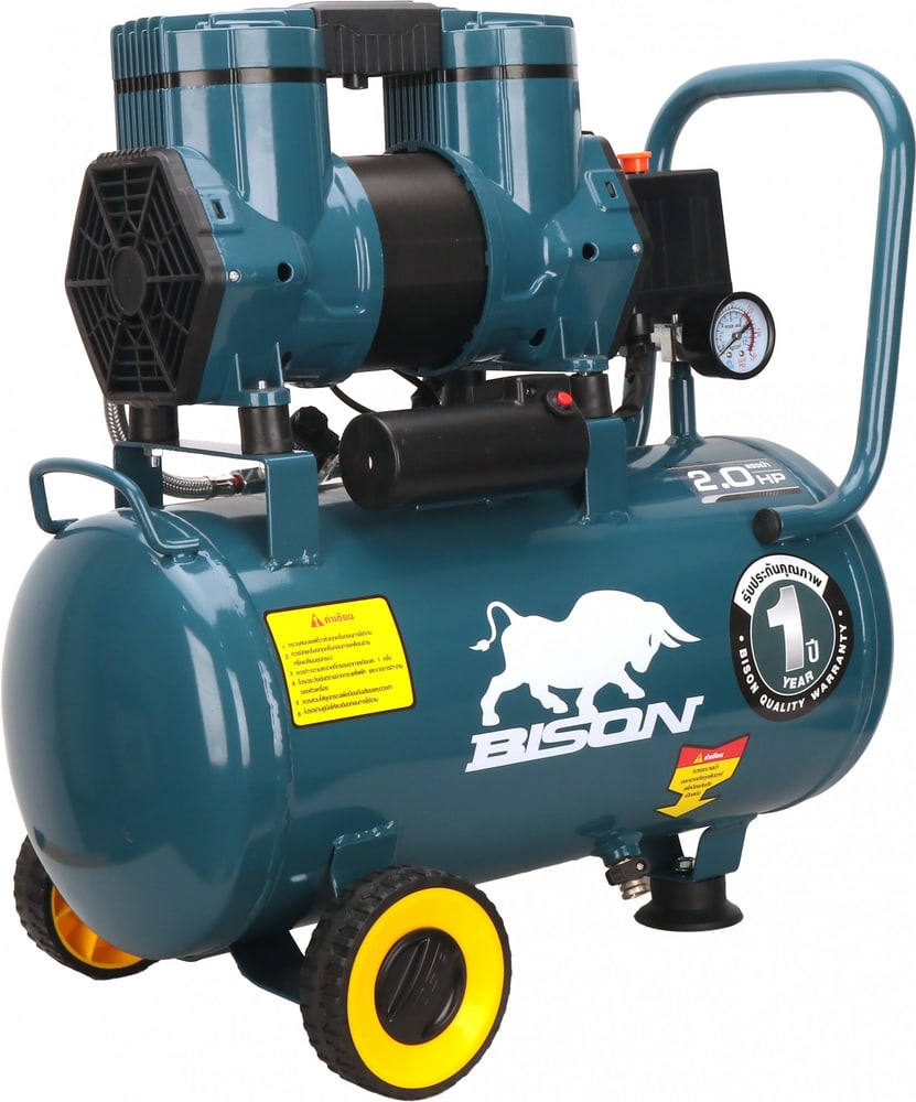 BISON ปั๊มลมไร้น้ำมัน 2HP ขนาด 30 ลิตร รุ่น 1600W-30L