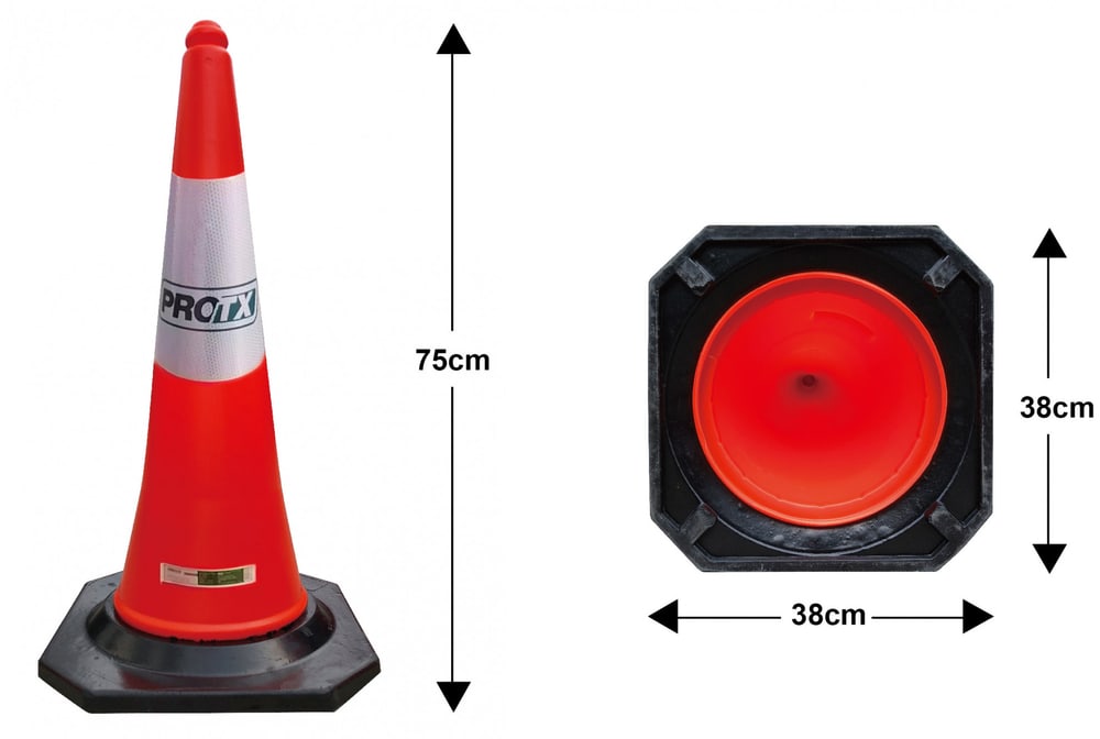 PRO-TX กรวยจราจร PVC รุ่น DTRC821 สีส้ม ขนาด 75 ซม.