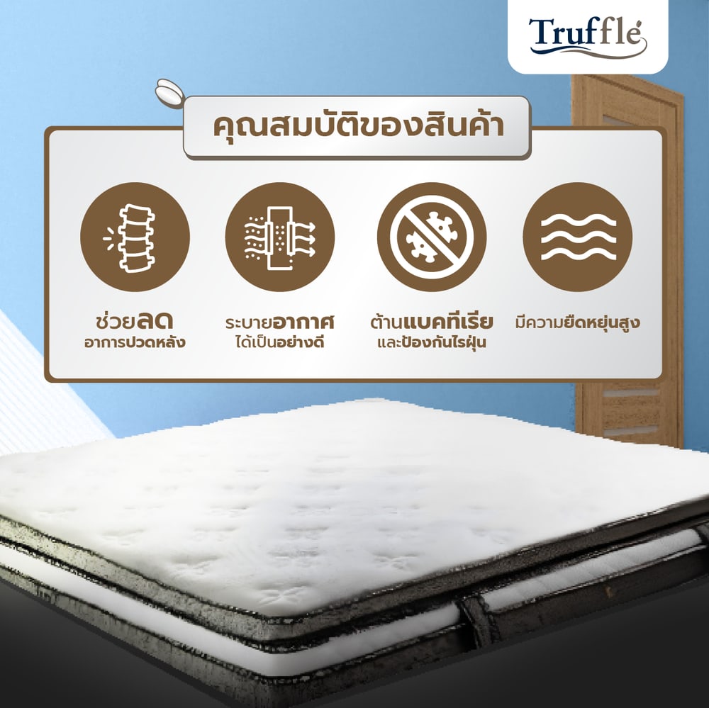 Truffle ที่นอน Pocket Spring รุ่น Amerzaa 3.5ฟุต หนา10" รับประกันสปริง 5ปี