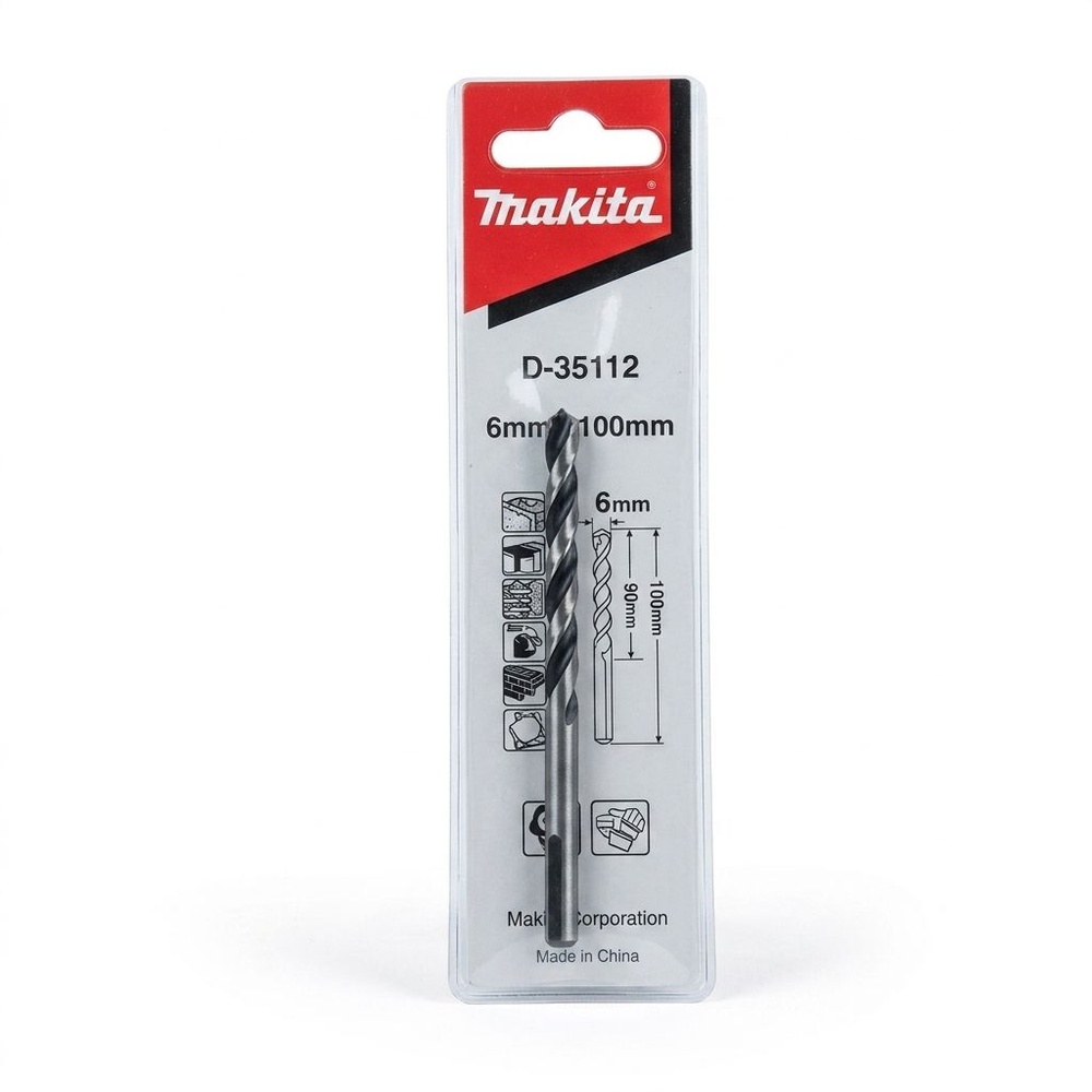 MAKITA ดอกสว่านเจาะเอนกประสงค์(ก้านตรง) 6x100mm. รุ่น D-35112