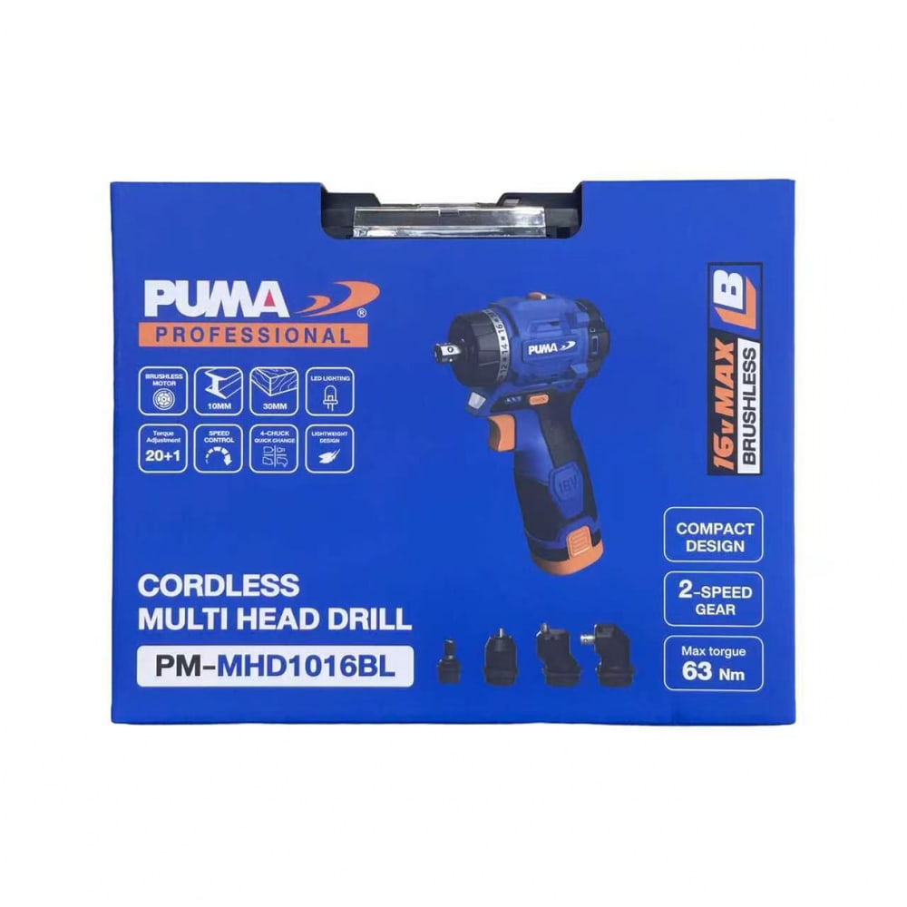 PUMA สว่านไขควงไร้สาย 16V. 5in1 พร้อมแบต+แท่นชาร์จ รุ่น PM-MHD1016BL