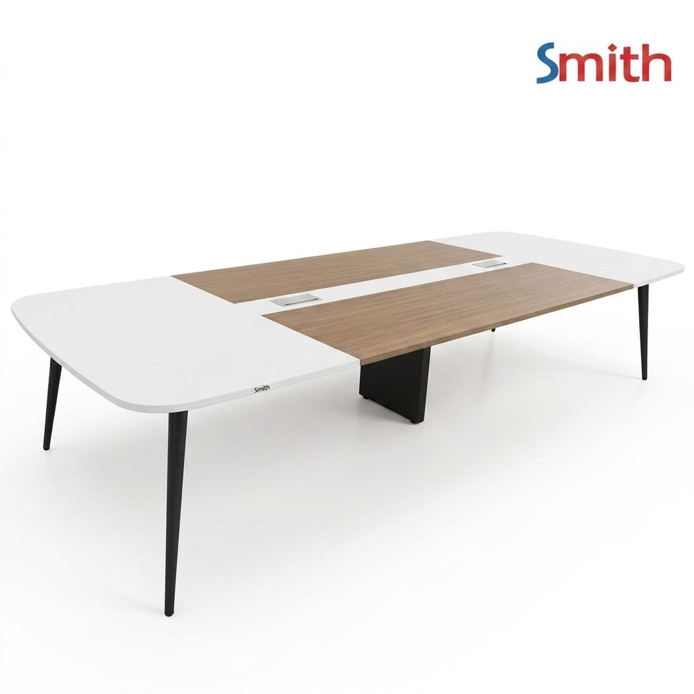 (1/4)SMITH โต๊ะประชุม รุ่น Monic-03 ขนาด 140x350x75 ซม. สีขาว