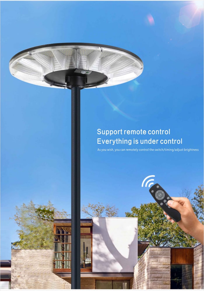 EILON โคมไฟสนาม UFO โซลาร์เซลล์ พร้อมรีโมท 600W รุ่น ETYD-XHD55-600W แสงคูลไวท์ (เฉพาะตัวโคม)