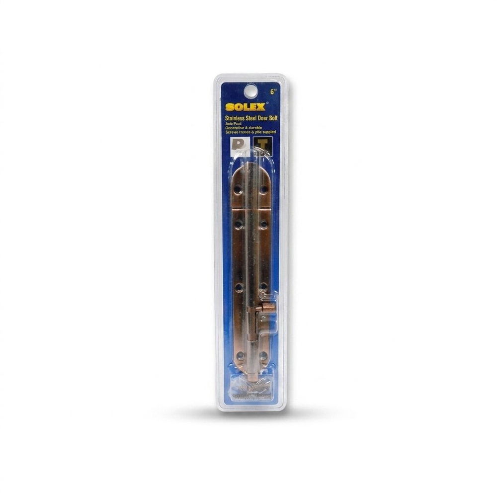 SOLEX กลอนทั่วไปสแตนเลส 6" สีทองแดงรมดำ 133004P
