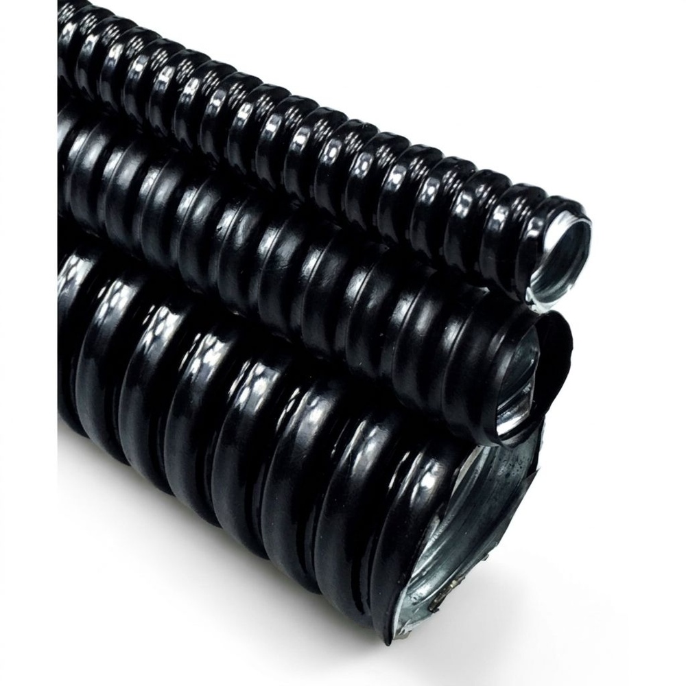 V.E.G.ท่ออ่อนเหล็กหุ้ม PVC 1/2 10M/ม้วน สีดำ