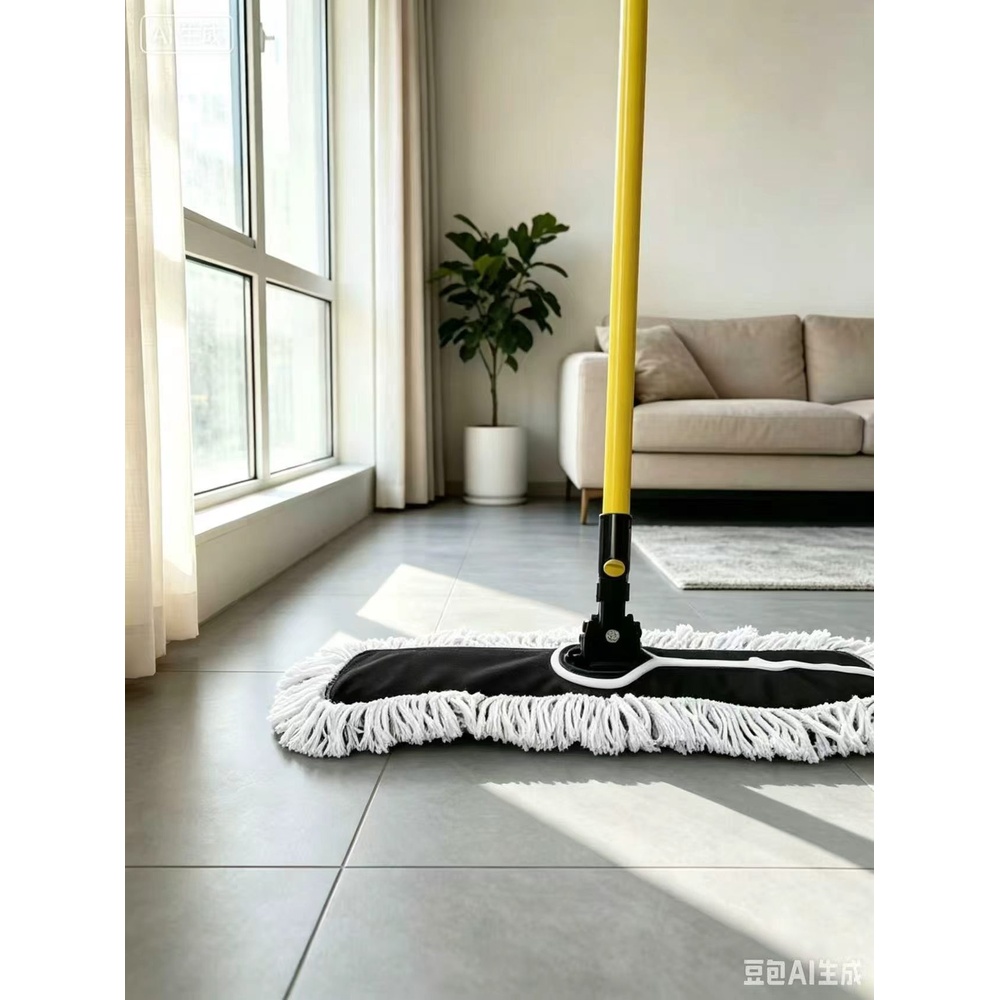 WINK PLUS ม็อปดันฝุ่นด้ามเหล็กเคลือบ 18 นิ้ว รุ่น YM3060-18 ขนาด 29.2x50x142 cm. สีขาว