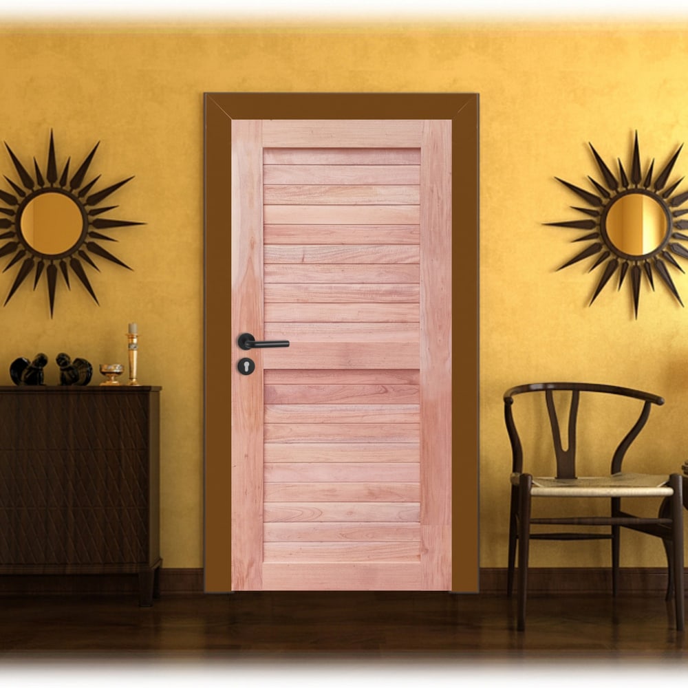 WINDOORS ประตูลวดลายไม้ดูริโอ รุ่น CE-22 ขนาด 90x200 ซม.