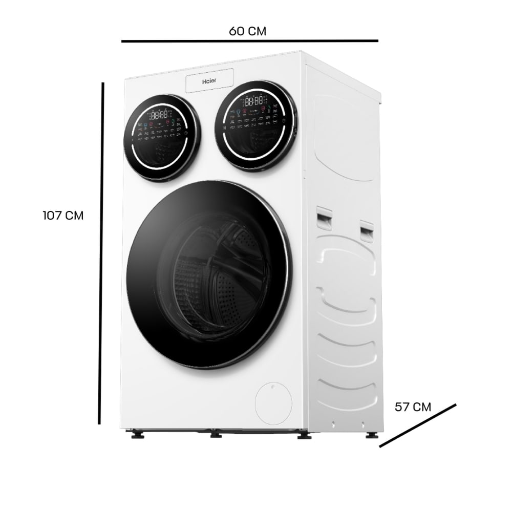 HAIER เครื่องซักผ้าฝาหน้า 3 ถัง ขนาด 14kg รุ่น HW140-BD14697WU1 สีขาว