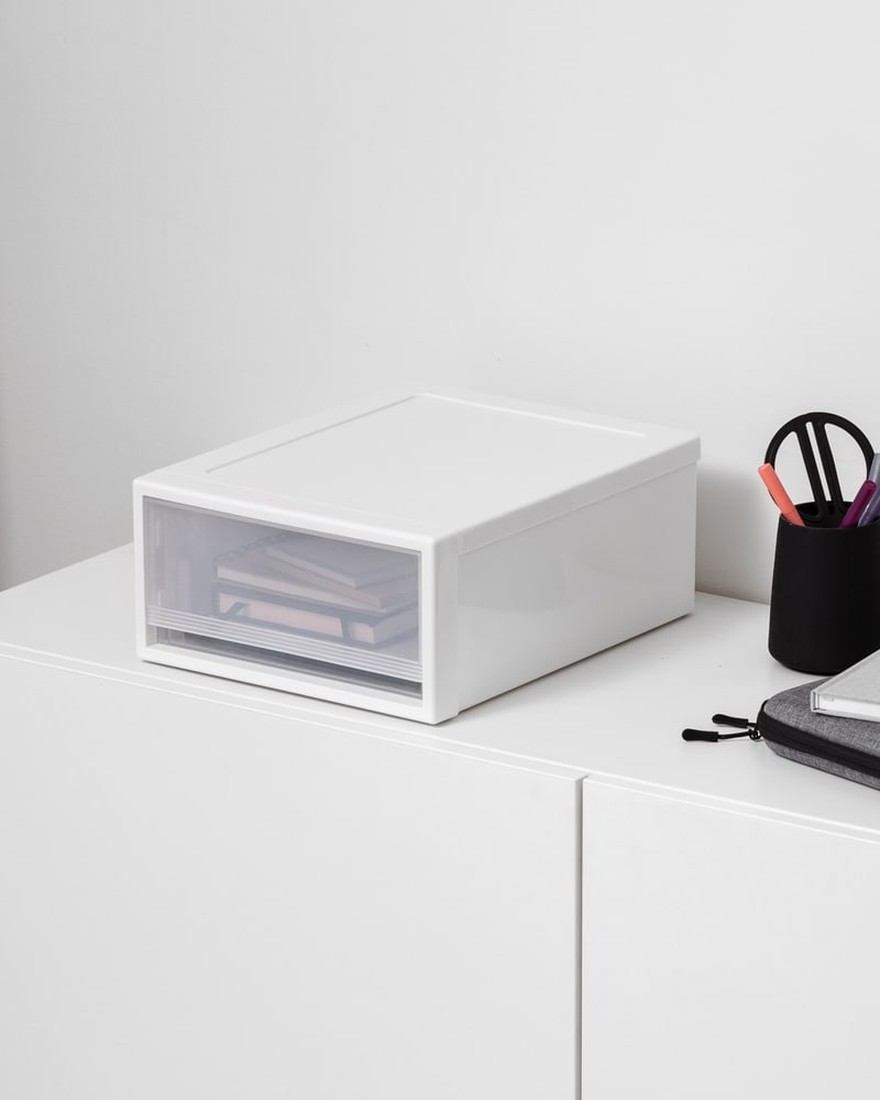 INABOX ลิ้นชักโมดูลาร์ รุ่น Single ขนาด 27x34x14 CM สีขาว
