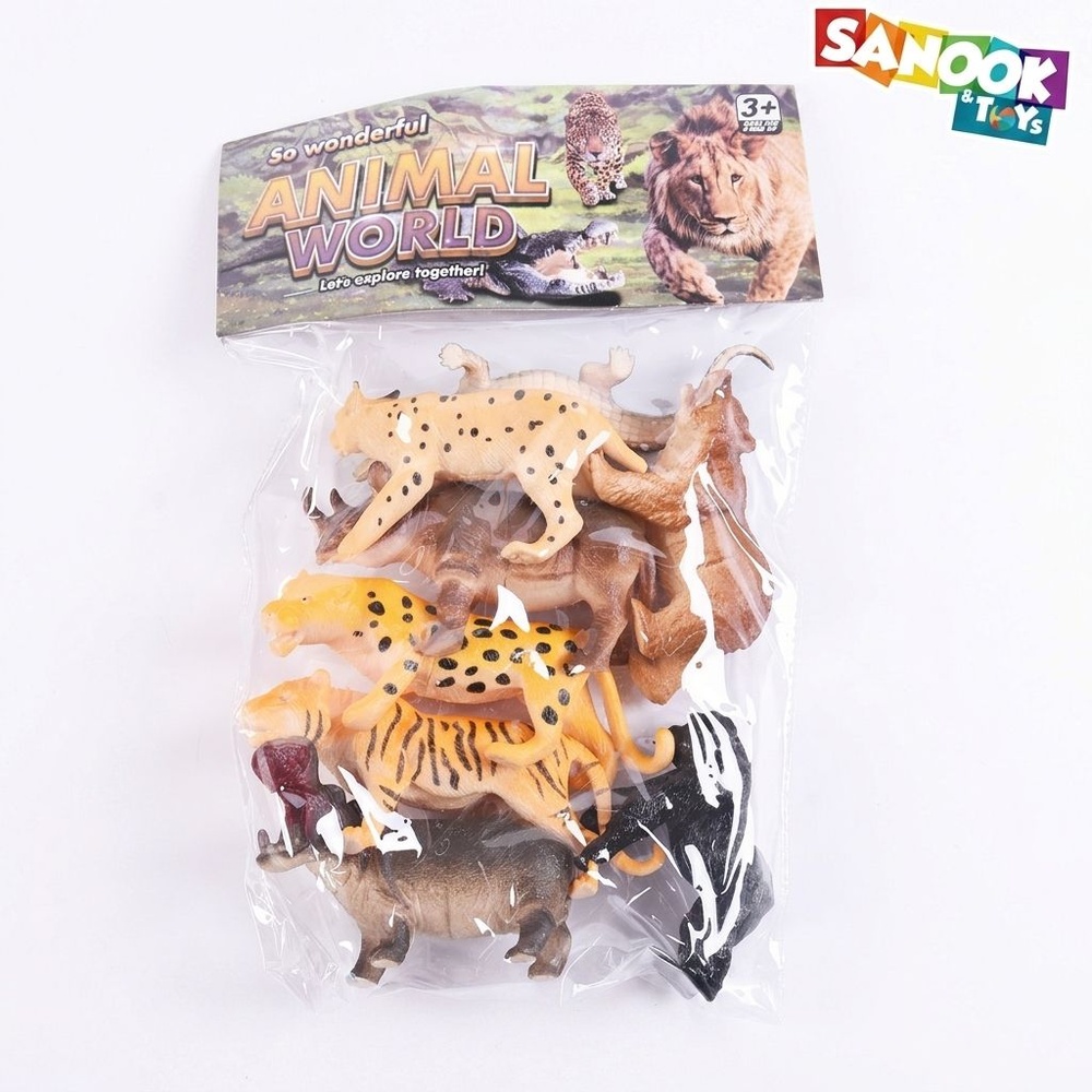 TOYS ชุดโมเดลสัตว์ป่า 8ชิ้น#Q203-7 ขนาด (35x23x5 ซม.) คละสี