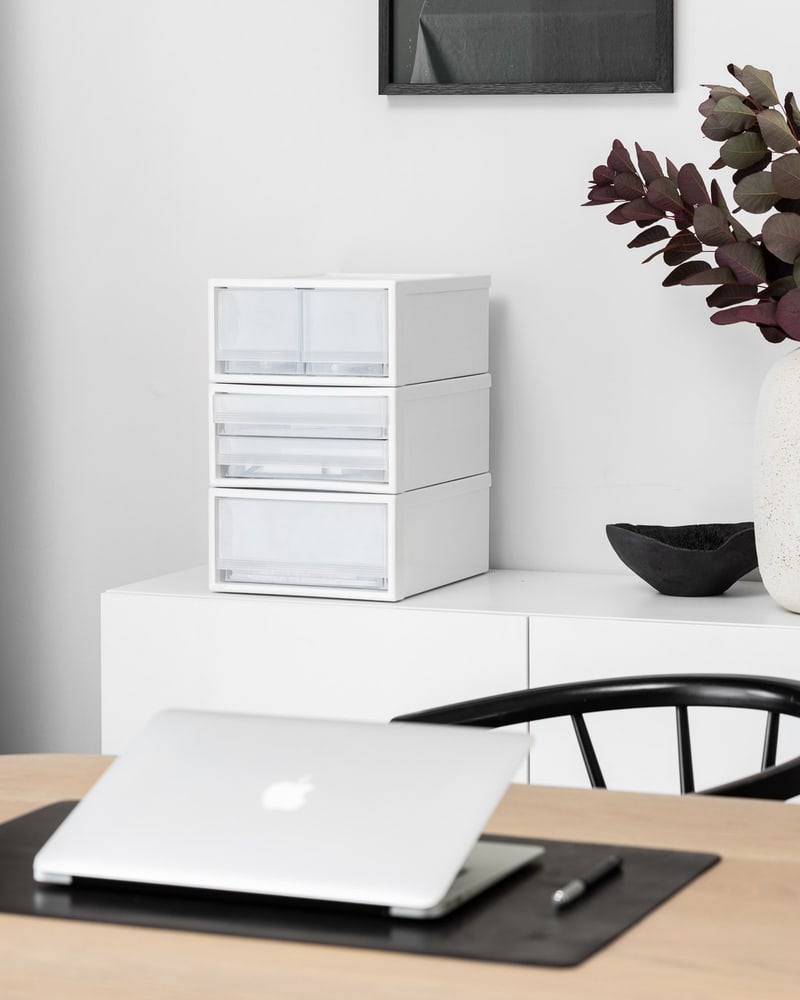 INABOX ลิ้นชักโมดูลาร์ รุ่น Vertical ขนาด 27x34x14 CM สีขาว