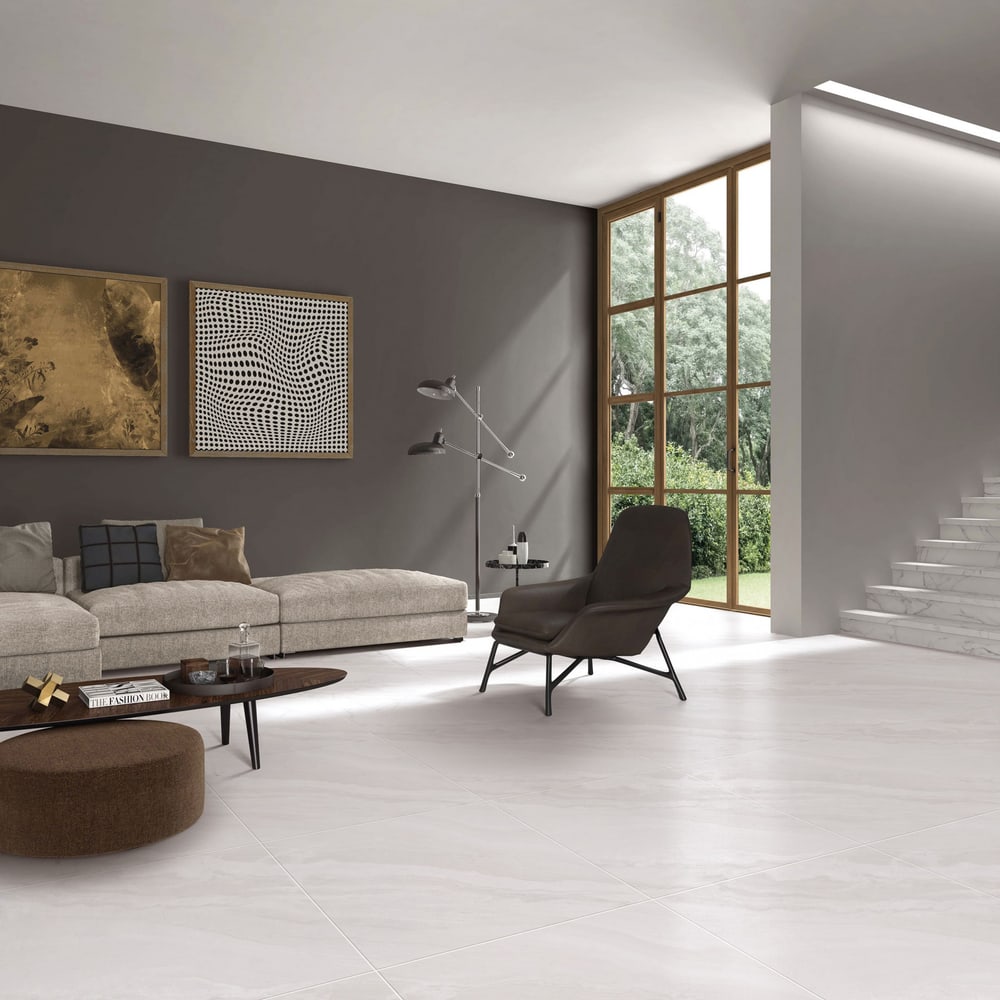 Marbella 60x60 กระเบื้องปูพื้น รุ่น ออร่า ซิลเวอร์ TS12248 (4P) (Gloss) (Random)