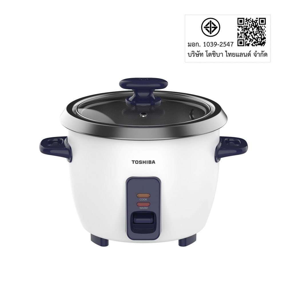 TOSHIBA หม้อหุงข้าวฝาเปิด ขนาด 1.3 ลิตร รุ่น RC-13MHUTH(B) สีขาว