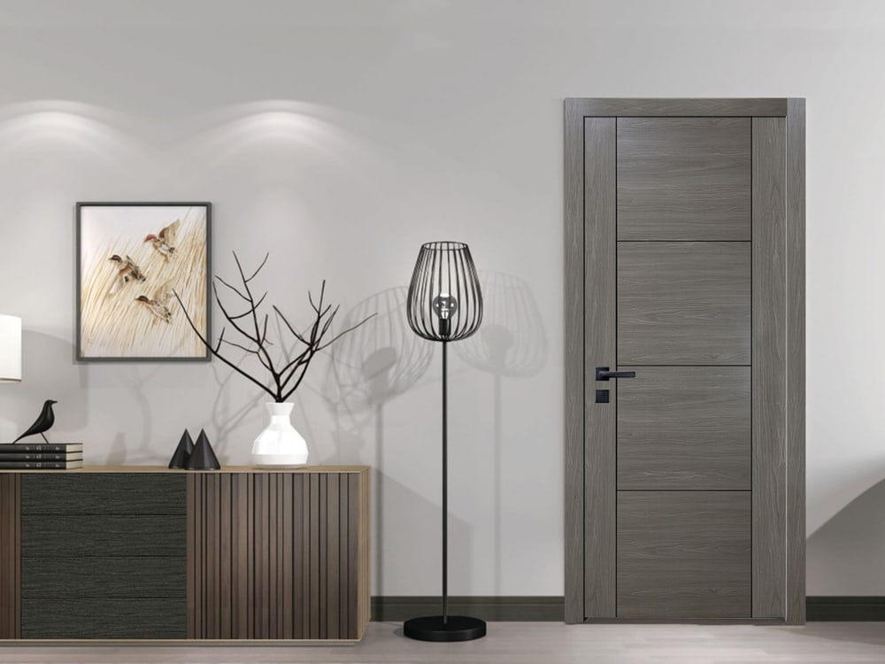 HOLZTUR ประตูเมลามีน MD-FC07-3 80x200ซม. Grey Walnut