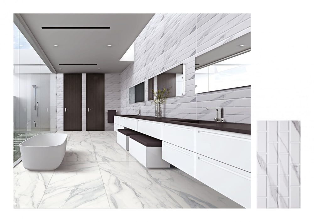 Marbella กระเบื้องเซรามิคปูผนัง 30x60 ซม. รุ่น มงบรอง JM0608 Gloss (9P)