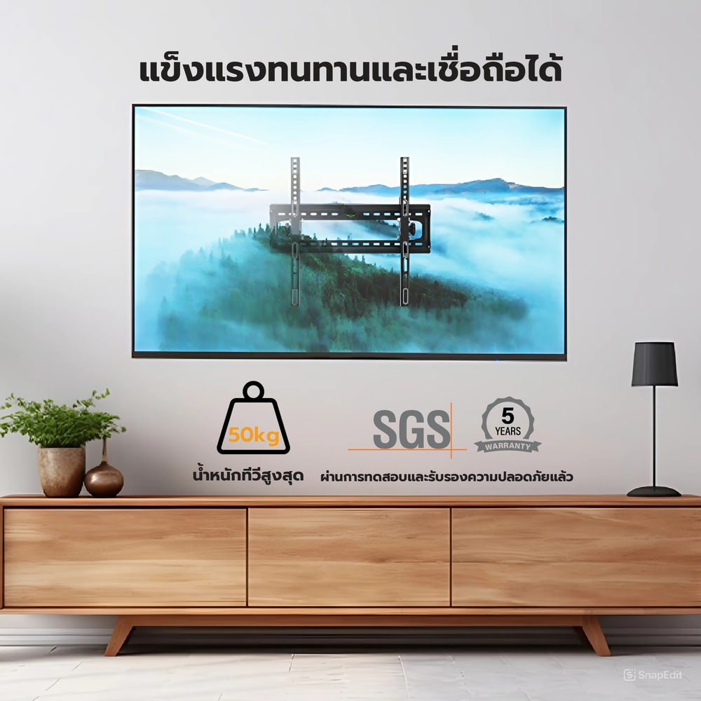 ROSS ขาแขวนทีวีติดผนัง ขนาด 32 - 70 นิ้ว รุ่น LNRFM400-GH / BN7C/HS-GH สีดำ