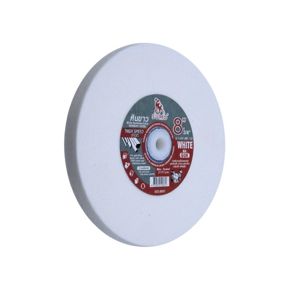 SUMO หินเจียร์ D ขนาด 8"x3/4" 60K WA (H 1-1/4" 5/8" 1/2") สีขาว