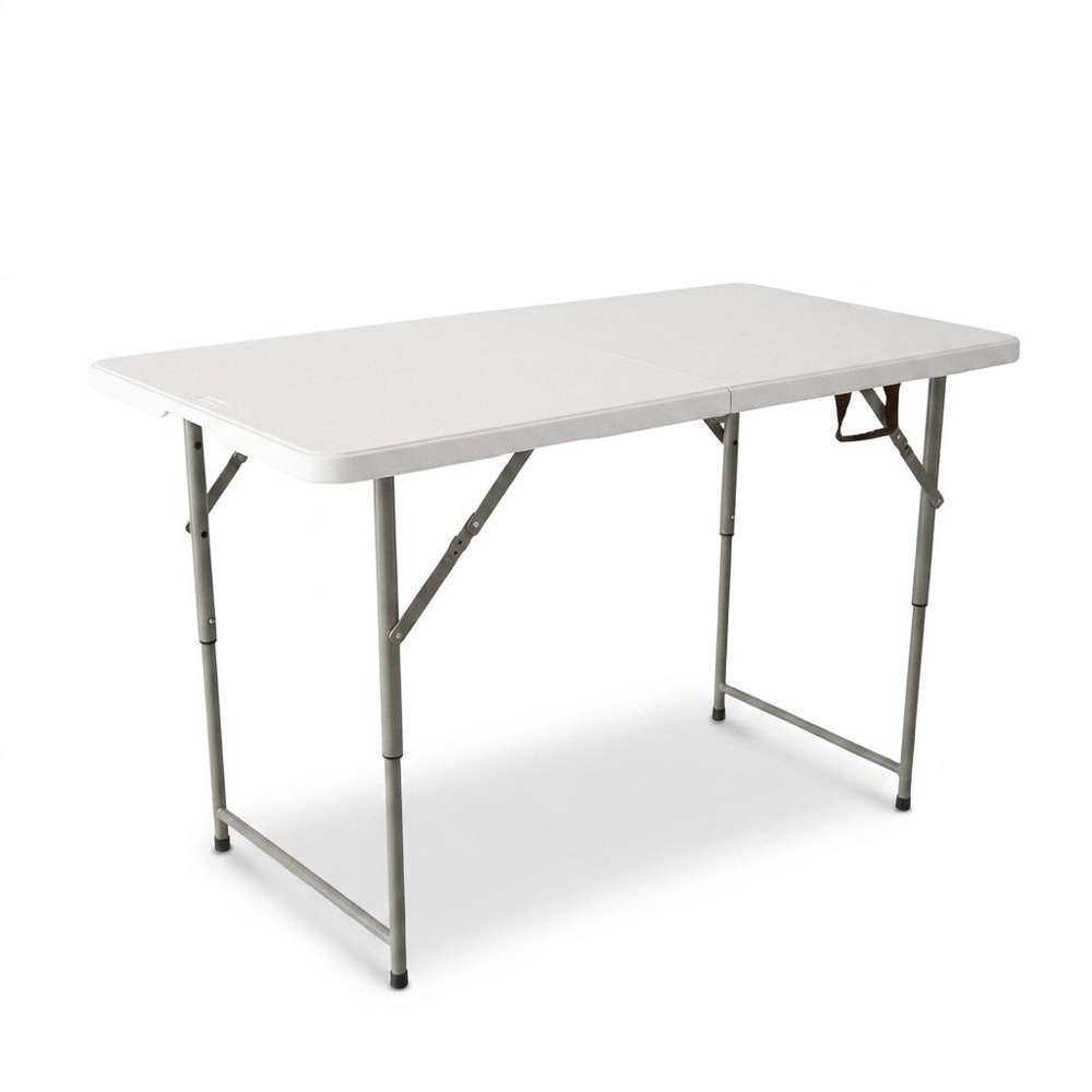 TreeO โต๊ะเอนกประสงค์ พับครึ่ง รุ่น Nicholas-03 ขนาด122x60x49/61/74 ซม. (4ฟุต) สีขาว
