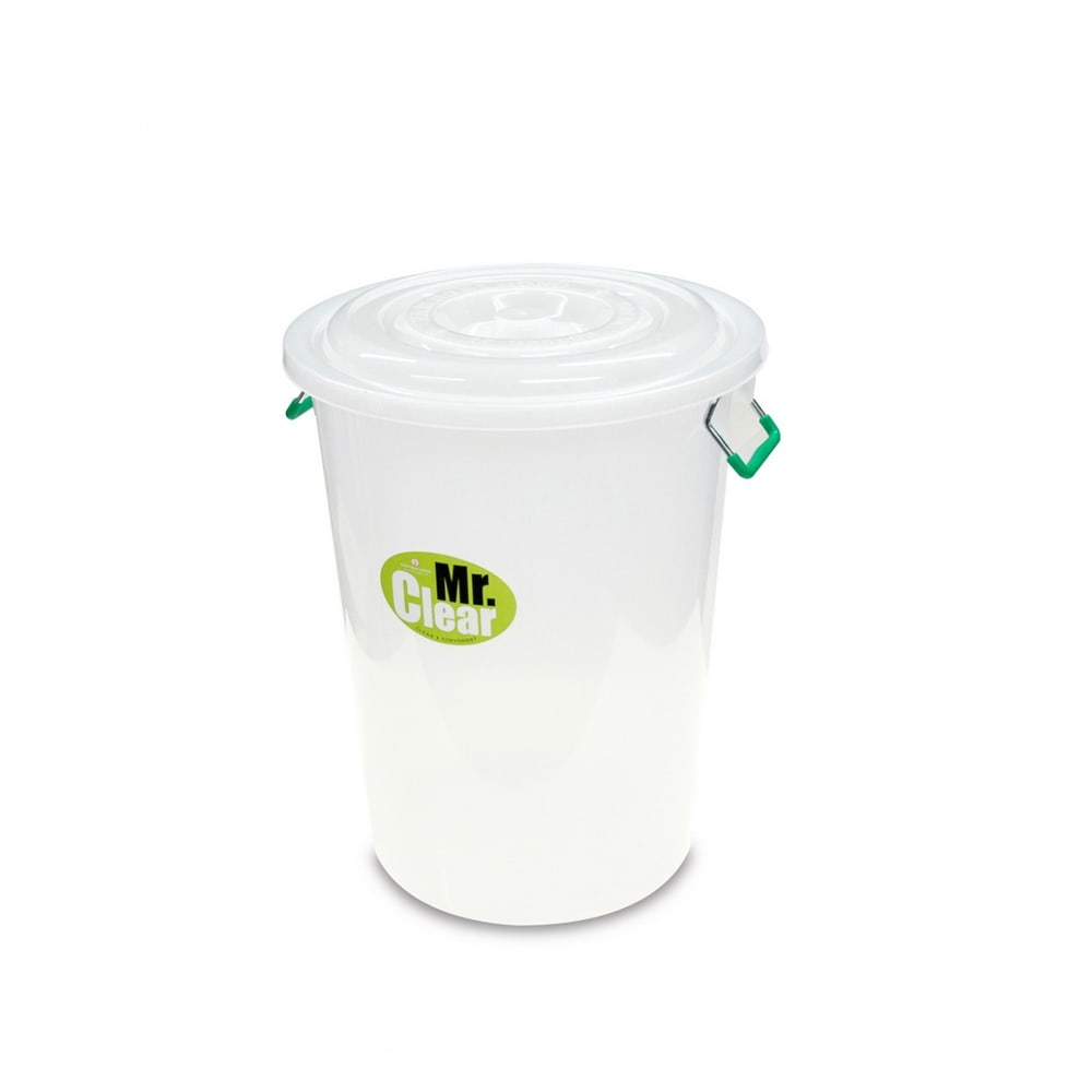 GOME ถังน้ำหูเหล็กพร้อมฝา 50 ลิตร ขนาด 42.5x42.5x55.5 ซม. รุ่น A-315PP สีขาวขุ่น