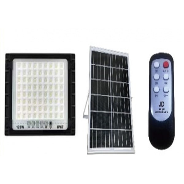 JD โคมไฟสปอร์ตไลท์โซลาร์เซลล์ 100W พร้อมรีโมท รุ่น JTGD-88100D +รีโมท IP65 แสงเดย์ไลท์