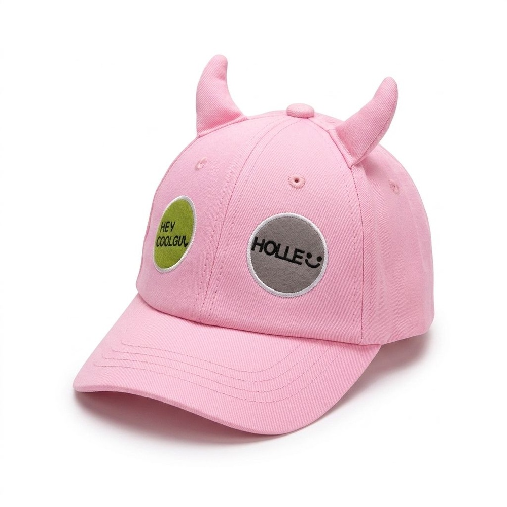 USUPSO หมวกเบสบอลเด็กปักวงกลม (สีชมพู)
