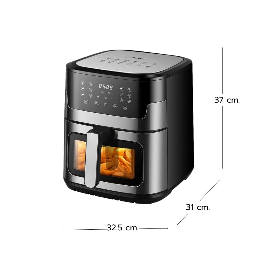 BENKA หม้อทอดไร้น้ำมัน 1500 วัตต์ ความจุ 8 ลิตร รุ่น HB-8009 สีดำ