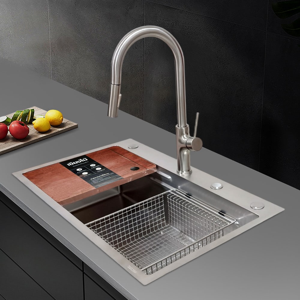 KOCH KITCHEN อ่างล้างจาน 1 หลุมไม่มีที่พัก SS304 75x46x22 ซม. MATINA สีเงิน