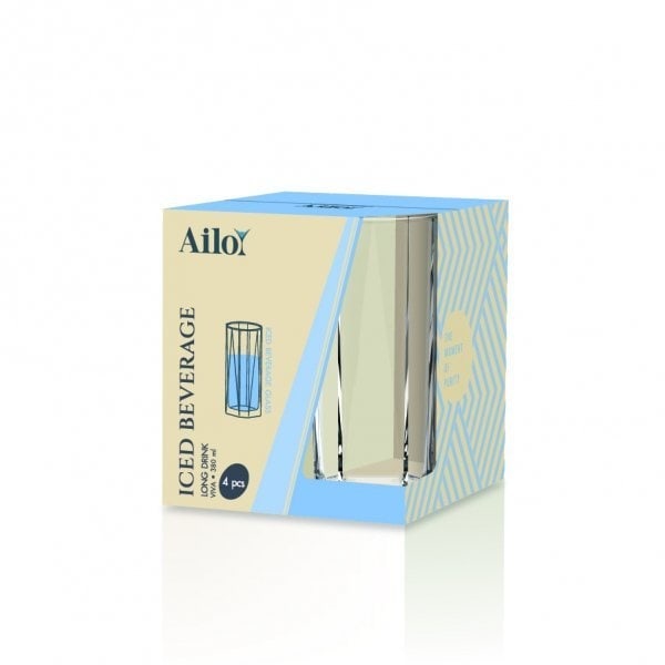 AILO แก้วน้ำดื่ม VIVA ชุด 4 ใบ/แพ็ค ขนาด 380 มล.