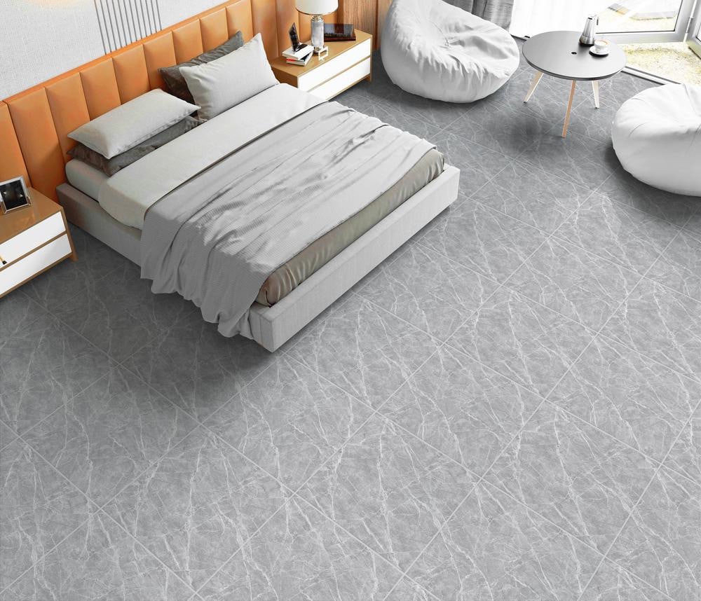 Marbella กระเบื้องเซรามิคปูพื้น 60x60 ซม. รุ่น เนลสัน เทา หน้าเงา Random R/T (4P)