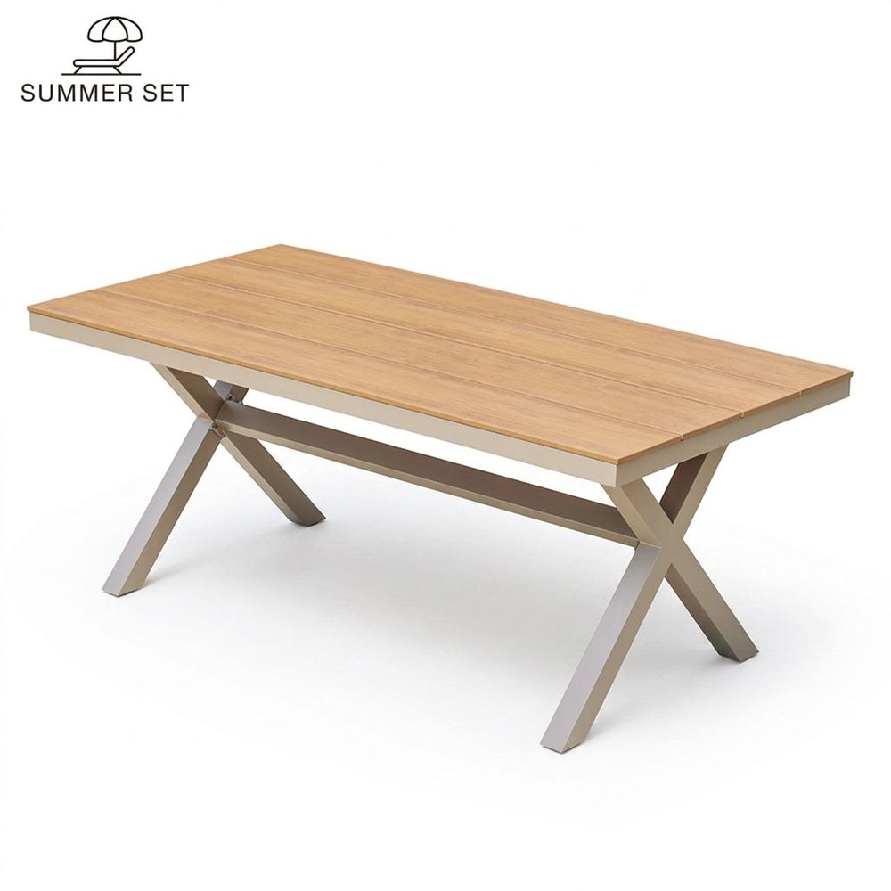 SUMMER SET โต๊ะสนามอลูมิเนียม รุ่น SORRENTO-150 ขนาด 90x150x75 ซม.สีไม้โอ๊ค