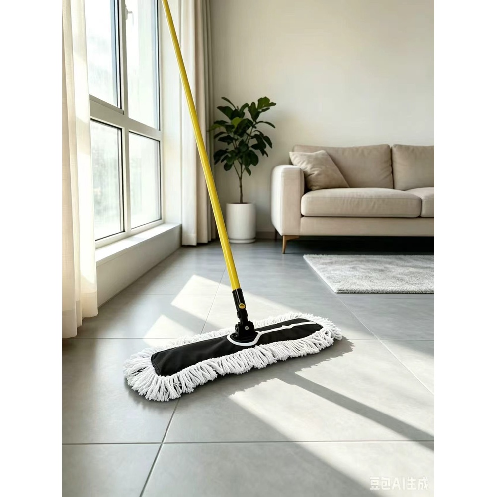 WINK PLUS ม็อปดันฝุ่นด้ามเหล็กเคลือบ 18 นิ้ว รุ่น YM3060-18 ขนาด 29.2x50x142 cm. สีขาว