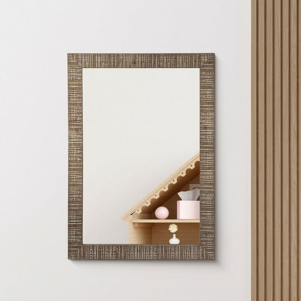 Nice กระจกมีกรอบ (PS) รุ่น นานา-บราว ขนาด 60x90 ซม. สีน้ำตาล